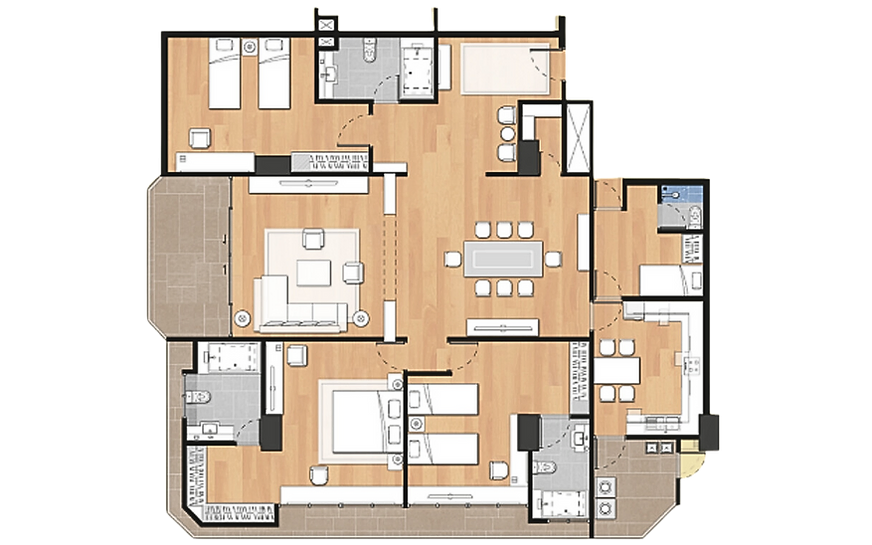 Sethiwan Palace Floor Plan 3 bedroom